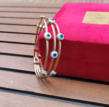 Load image into Gallery viewer, Gemzlane Antitarnish Evileye openable Bracelet