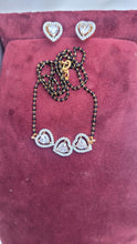 Load image into Gallery viewer, Triple heart Mangalsutra Pendant necklace set