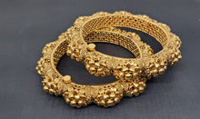 Load image into Gallery viewer, Gemzlane golden matt finish pair of openable Bangles