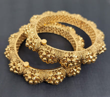 Load image into Gallery viewer, Gemzlane golden matt finish pair of openable Bangles