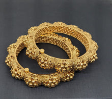 Load image into Gallery viewer, Gemzlane golden matt finish pair of openable Bangles
