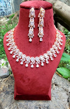 Load image into Gallery viewer, Nancy White Rosegold Diamond Necklace  Set