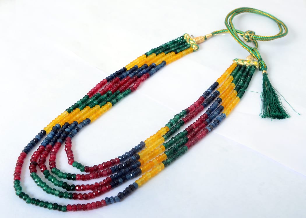 Multicolor beaded necklace deals