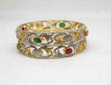 Load image into Gallery viewer, Gemzlane gold plated cubic zirconia bangles