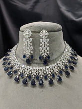 Load image into Gallery viewer, Priyanka silver plated cz diamond Necklace set