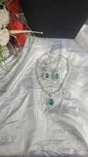 Load image into Gallery viewer, Aquamarine Diamond Necklace set