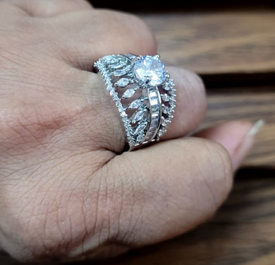 Glam chic cz adjustable Ring