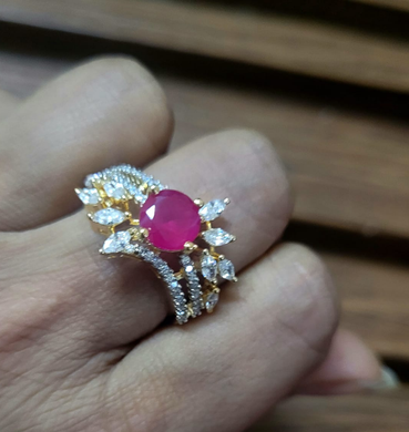 Ruby charm adjustable Ring