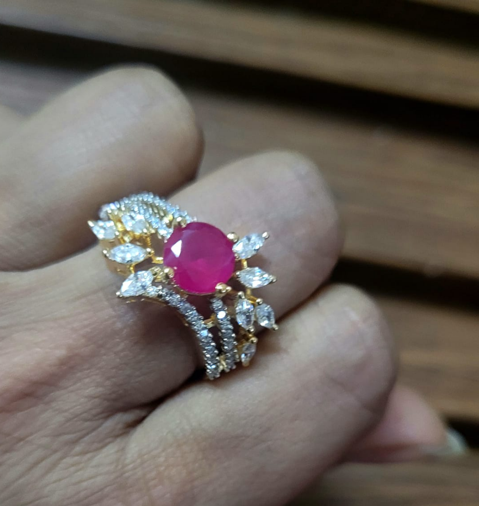 Ruby charm adjustable Ring