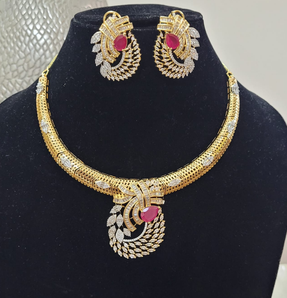 Red Hasli Diamond Necklace set