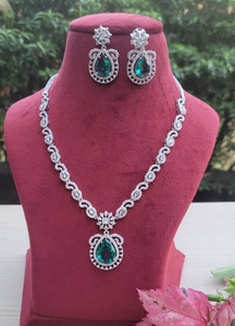 Aquamarine Diamond Necklace set