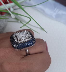 Blue Zirconia Cocktail Ring