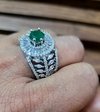 Emerald Magic cz adjustable Ring