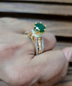 Ishika Green adjustable Ring