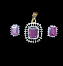 Load image into Gallery viewer, Cute Ruby Diamond Pendant Necklace Set