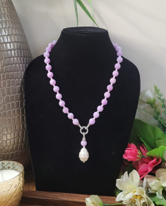 Lilac designer Gemstone Beaded Necklace