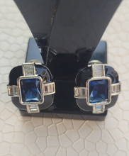 Load image into Gallery viewer, Blue Enamel Studs Earrings