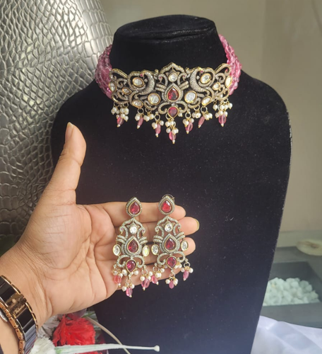 Kareena Fusion Kundan Choker Diamond Necklace Set