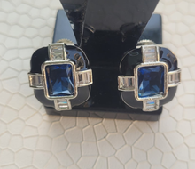 Load image into Gallery viewer, Blue Enamel Studs Earrings