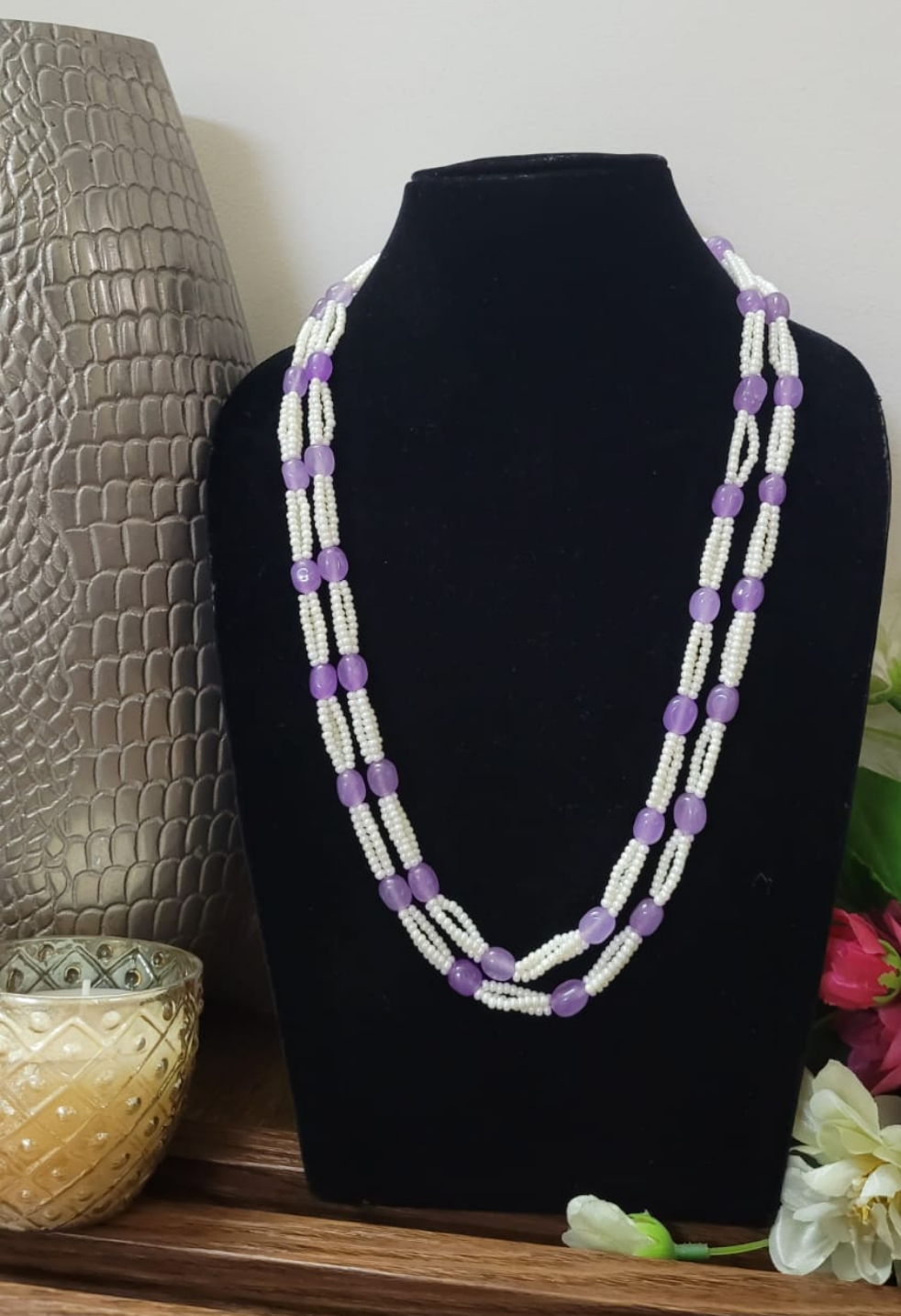 Stone Pearl Beaded Necklace