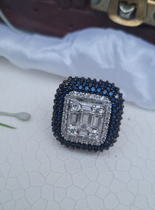 Blue Zirconia Cocktail Ring