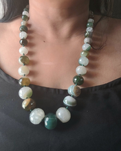 Load image into Gallery viewer, Gemzlane Green stone Beaded necklace