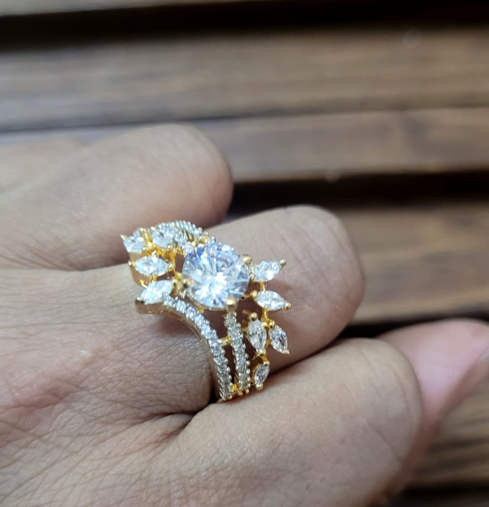 White shine adjustable Ring
