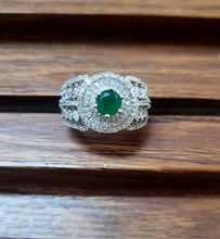Load image into Gallery viewer, Emerald Magic cz adjustable Ring