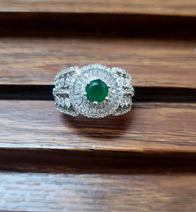 Emerald Magic cz adjustable Ring