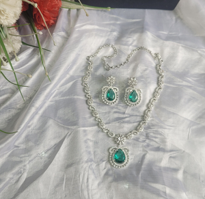 Aquamarine Diamond Necklace set