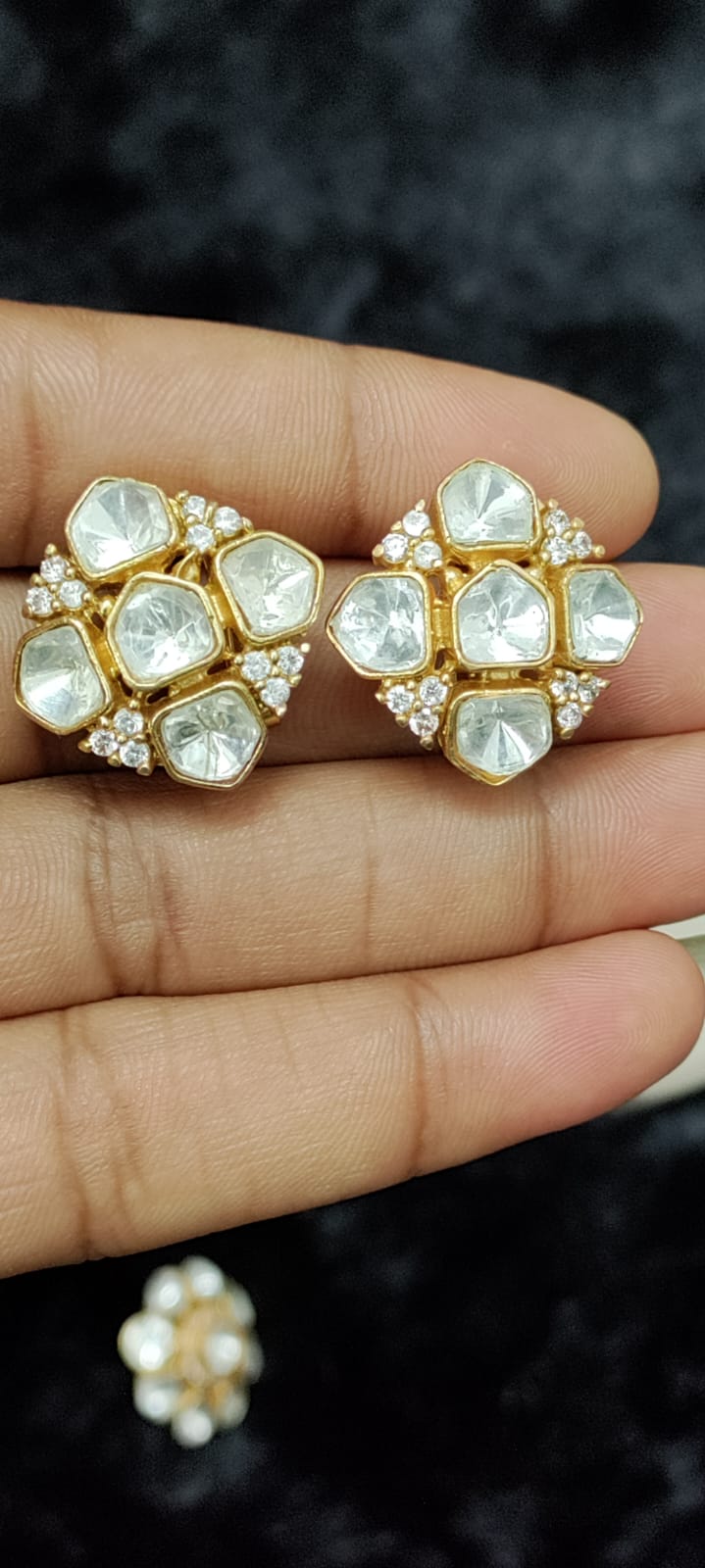 Anishaa Polki diamond Studs Earrings