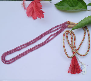 Precious Pink Ruby Double line necklace