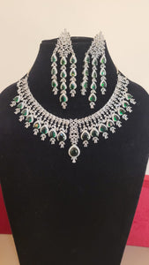 Kiara Emerald Green diamond Necklace set