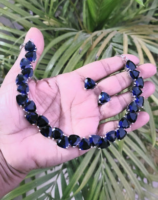 Alia Blue Diamond Necklace set