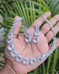 Shreya White Cubic zirconia diamond Necklace set