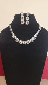 Shreya White American diamond Necklace set