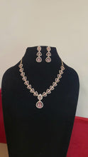 Load image into Gallery viewer, Malaika Pink Rosegold Cubic zirconia diamond Necklace set