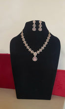 Load image into Gallery viewer, Malaika Pink Rosegold Cubic zirconia diamond Necklace set