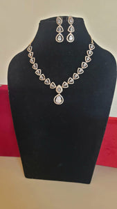 Malaika victorian Cubic zirconia white diamond Necklace set