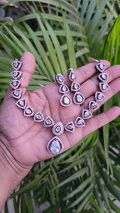 Malaika victorian Cubic zirconia white diamond Necklace set