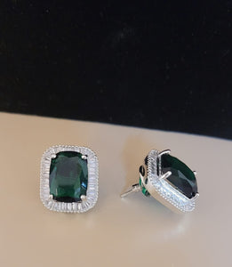 Emerald diamond Studs Earrings