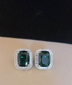 Emerald diamond Stud Earrings