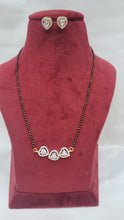 Load image into Gallery viewer, Triple heart Mangalsutra necklace set