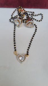 Heart Mangalsutra Pendant  necklace set