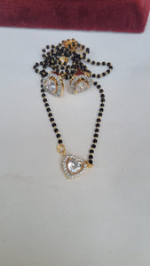 Heart Mangalsutra Pendant  necklace set