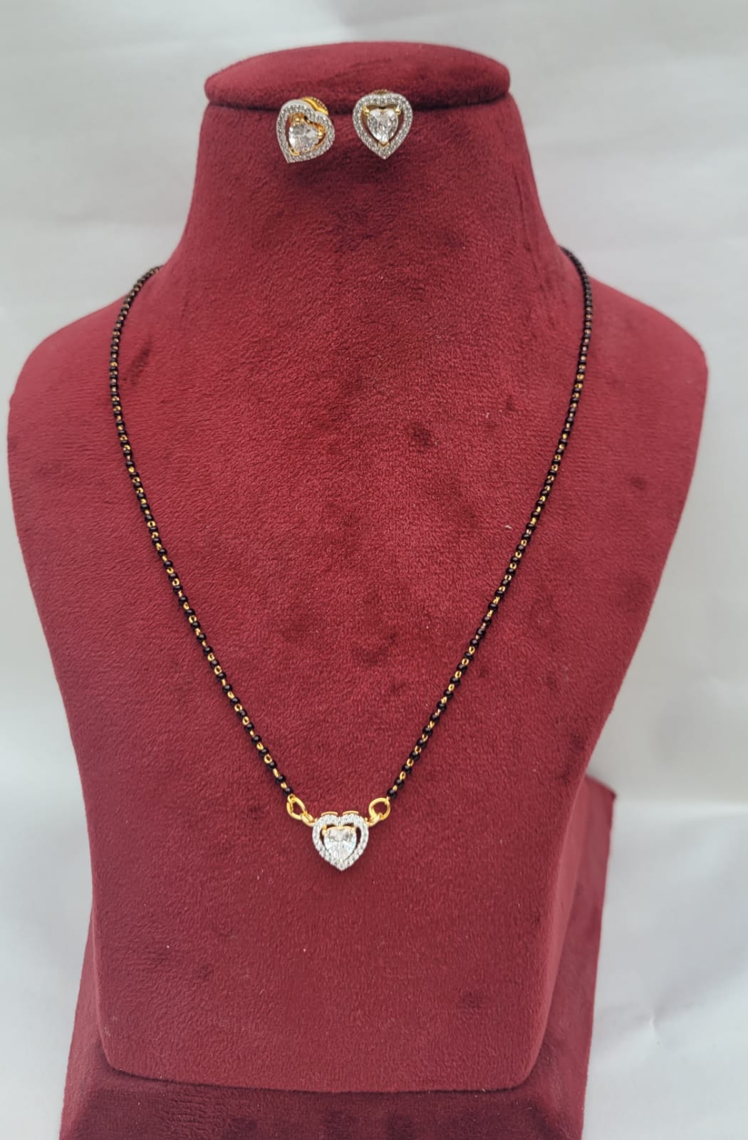 Heart Mangalsutra necklace set