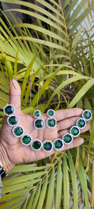 Green Cubic zirconia  Diamond Necklace set
