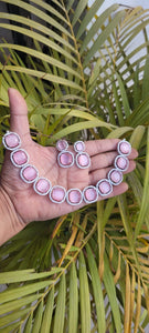 Pink Cubic zirconia Diamond Necklace set