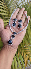 Load image into Gallery viewer, Black Kim zirconia Diamond Necklace set