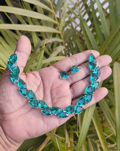 Alia Aquamarine Diamond Necklace set